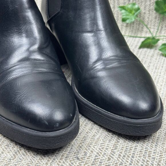 ZARA Women Size 39/8.5 Ankle Boots Black Heel Pointed Toe Buckle - Picture 7 of 9